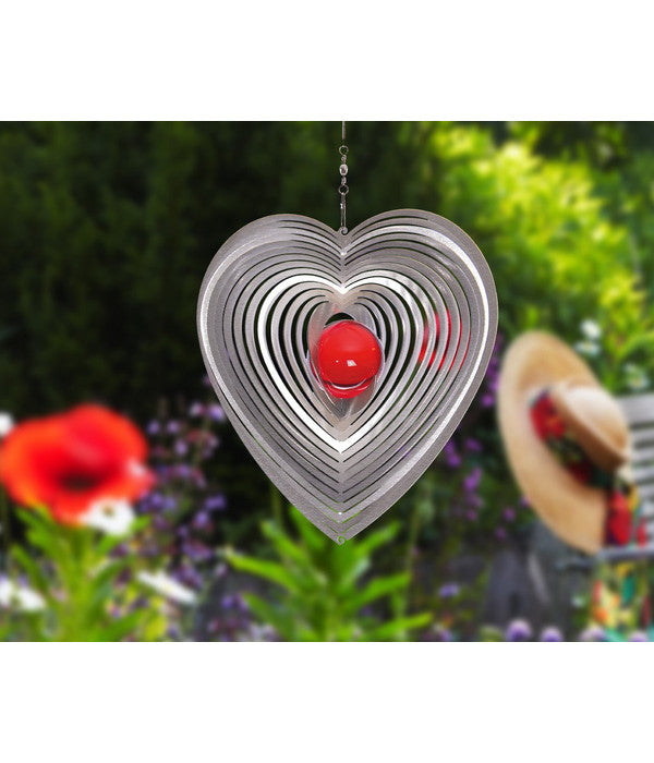  Illumino Windspiel Herzy Mit Roter Kugel