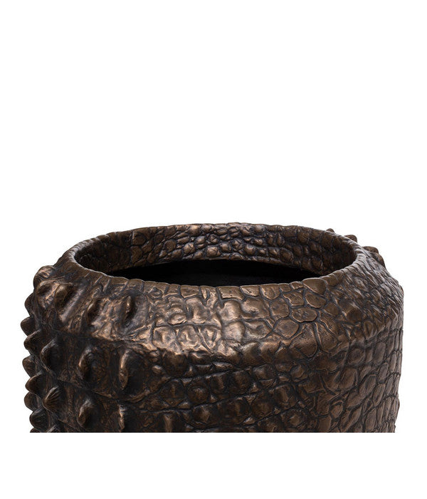  Fleur Ami Kunststoff-Topf Croc, Konisch, Bronze, Ca. Ø47/H56 Cm