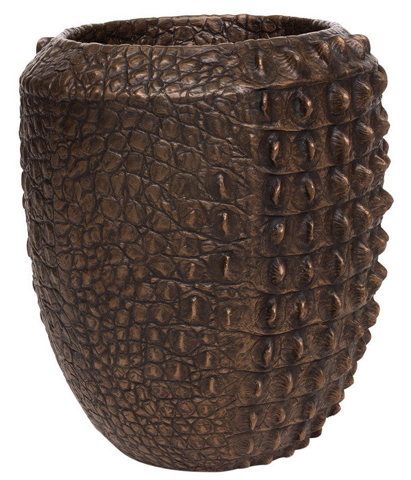  Fleur Ami Kunststoff-Topf Croc, Konisch, Bronze, Ca. Ø47/H56 Cm