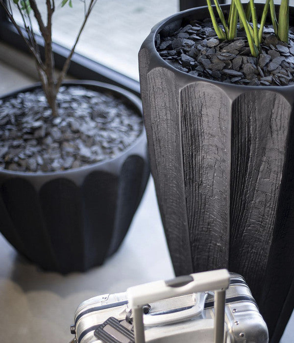  Fleur Ami Kunststoff-Vase Firewood, Konisch, Schwarz