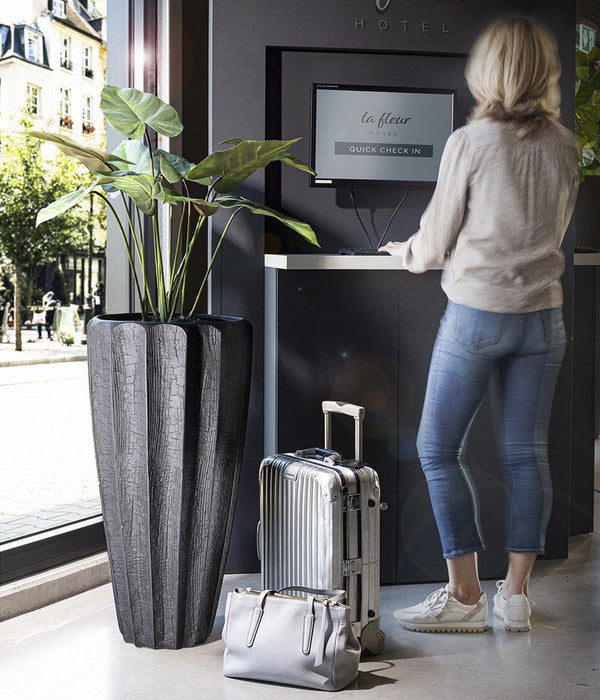  Fleur Ami Kunststoff-Vase Firewood, Konisch, Schwarz