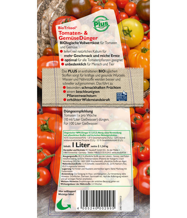  Neudorff® BioTrissol® Plus Tomaten- Und Gemüsedünger, 1 L