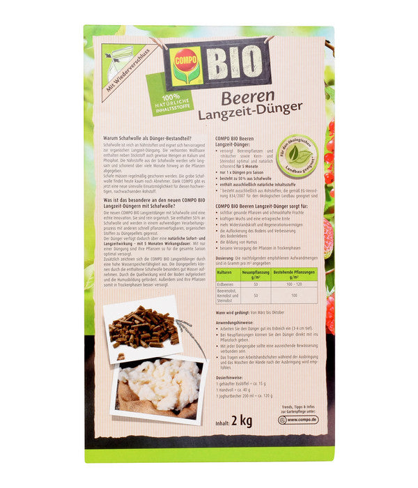  COMPO BIO Beeren Langzeit-Dünger Mit Schafwolle