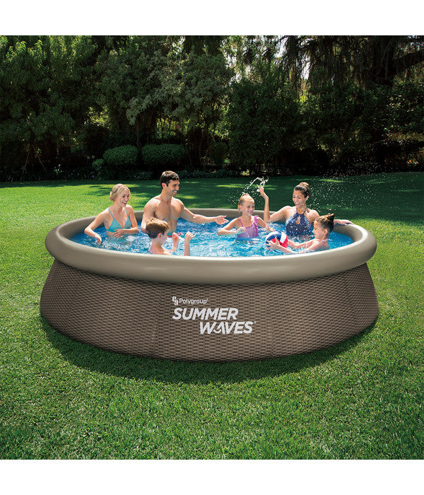  Summer Waves Rundpool Rattan, Braun