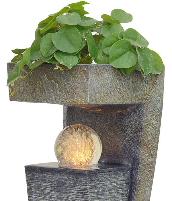  Granimex Polyresin-Gartenbrunnen Flower Twister, Ca. H120 Cm