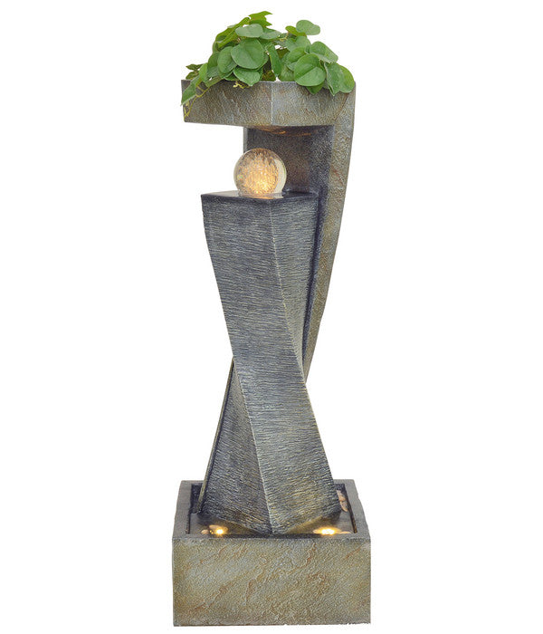  Granimex Polyresin-Gartenbrunnen Flower Twister, Ca. H120 Cm