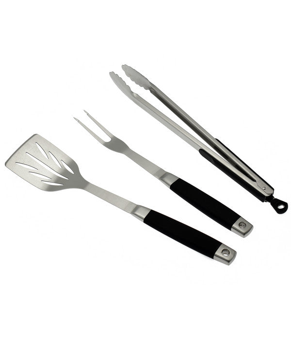  Dehner BBQ Edelstahl-Grillbesteck, 3-teilig