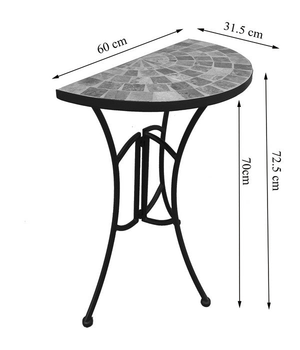  Dehner Mosaiktisch Grazia Halbrund, Ca. B60/H72,5/T31,5 Cm
