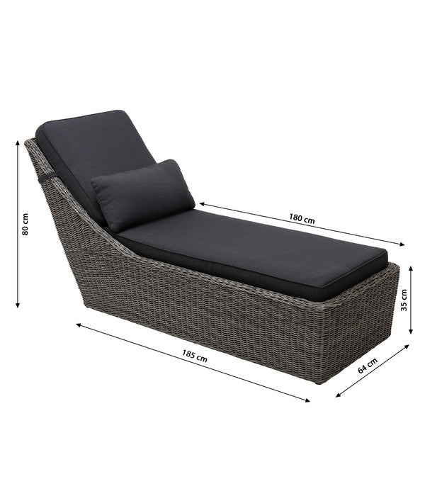  Dehner Sunlounger Toska, Ca. B64/H80/T180 Cm