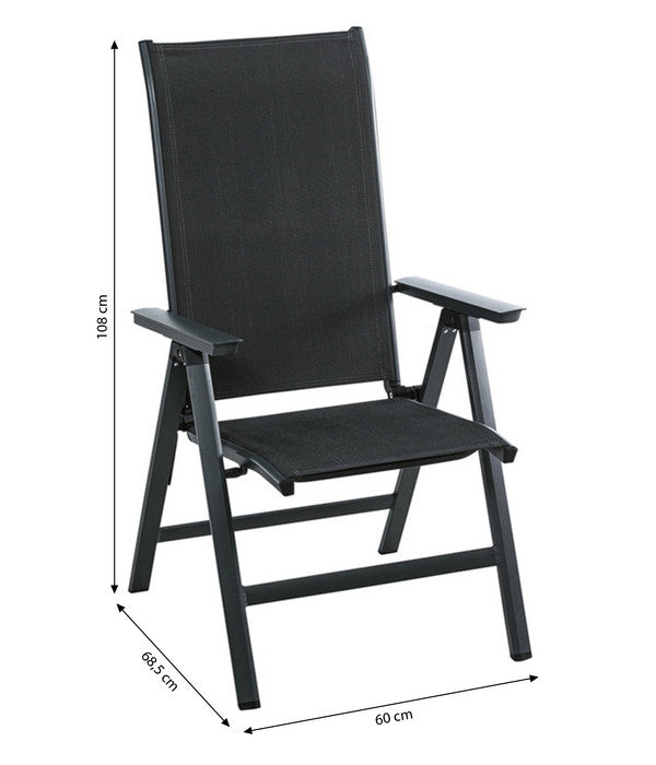  Dehner Klappsessel Cleveland, Dunkelgrau