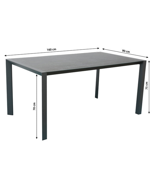  Dehner Alutisch Cleveland, Ca. B160/H75/T90 Cm