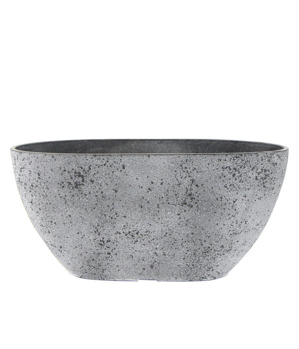  Dehner Kunststoff-Jardiniere Nova, Oval, Grau, Ca. B36/H17/T16 Cm