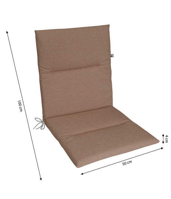  KETTtex Niederlehnerpolster Lindos Taupe, Ca. B100/H4/T50 Cm