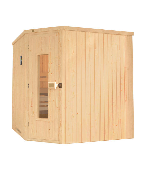  Weka Ecksauna Varberg Mit Holztür, Ca. B194/H199/T194 Cm