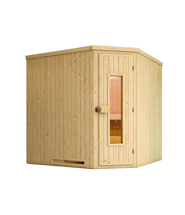  Weka Ecksauna Varberg Mit Holztür, Ca. B194/H199/T194 Cm