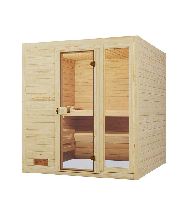  Weka Sauna Valida Plus Mit Glastür Und Fenster Inkl. Ofen, Ca. B189/H204/T172 Cm