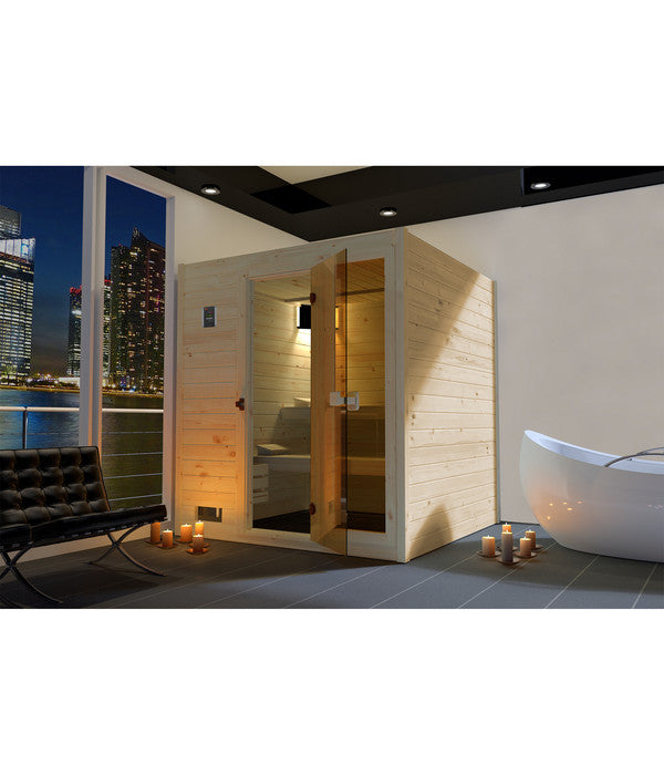  Weka Sauna Valida Plus Mit Glastür Und Fenster Inkl. Ofen, Ca. B189/H204/T172 Cm