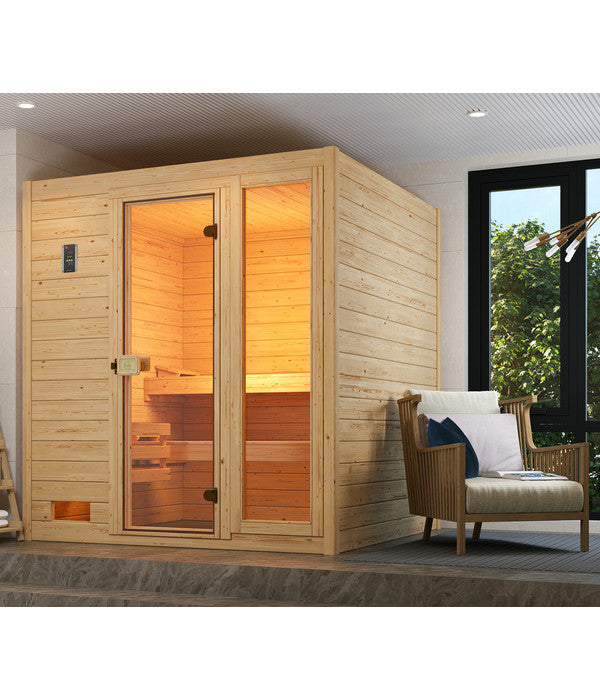  Weka Sauna Valida Plus Mit Glastür Und Fenster Inkl. Ofen, Ca. B189/H204/T172 Cm
