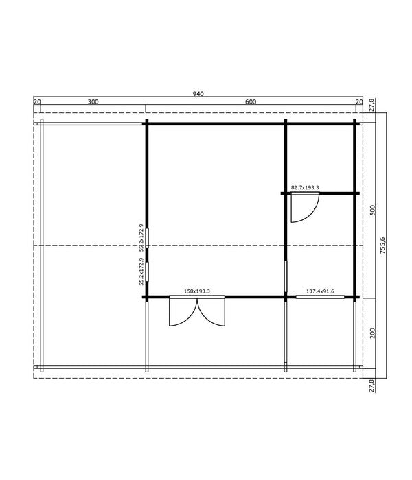  Lasita Maja Ferienhaus Blue Nile, Ca. B940/H333,2/T756 Cm