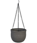  Vasar Kunststoff-Hängeampel Mit Rillen Ghisa, Rund, Dunkelgrau, Ca. Ø25/H19 Cm
