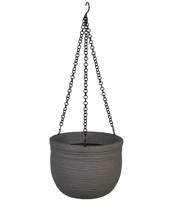  Vasar Kunststoff-Hängeampel Mit Rillen Ghisa, Rund, Dunkelgrau, Ca. Ø25/H19 Cm