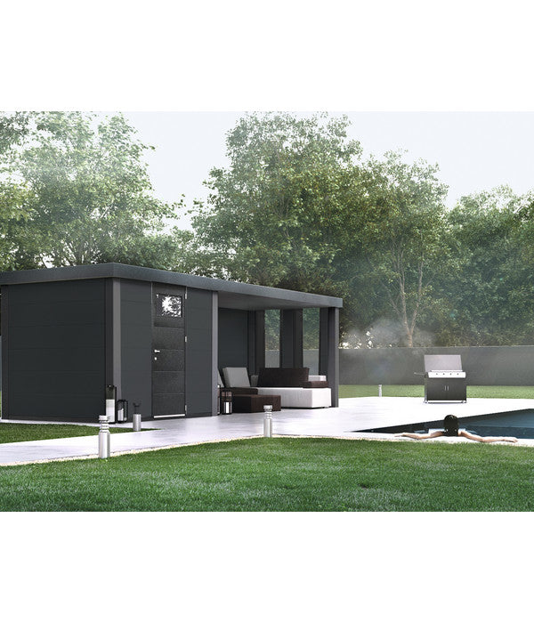  Wolff Finnhaus Metallgerätehaus Eleganto 2424, Inkl. Lounge Rechts, Ca. B542/H227/T258 Cm