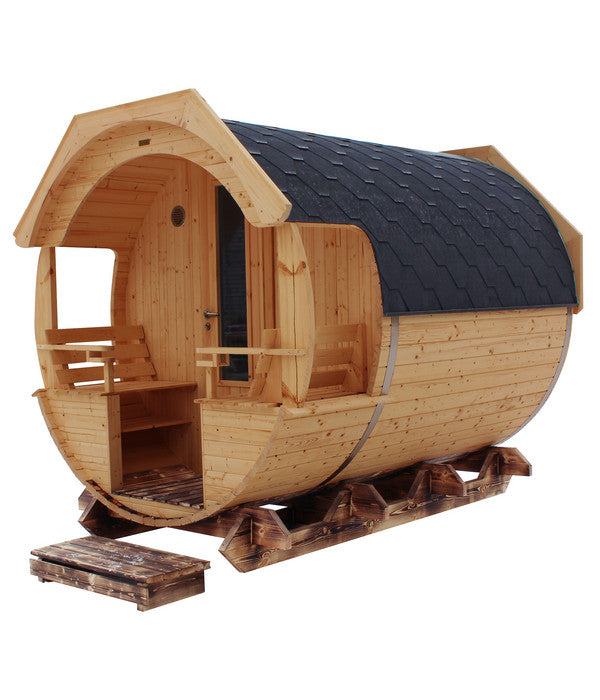  Wolff Finnhaus Saunafass Premium Finja 2 Montiert Thermoholz, Ca. B226/H252/T292 Cm