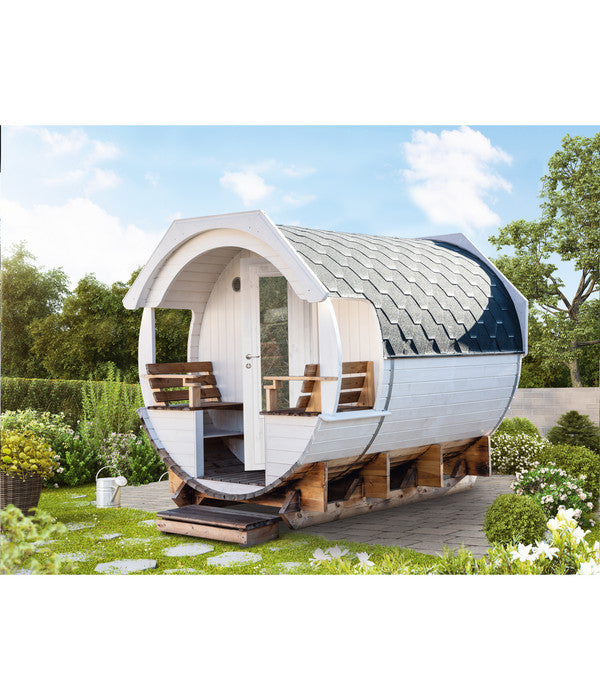  Wolff Finnhaus Saunafass Premium Finja 2 Montiert Thermoholz, Ca. B226/H252/T292 Cm