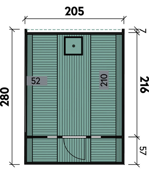  Wolff Finnhaus Saunafass Basic 280 Bausatz, Ca. B205/H210/T280 Cm