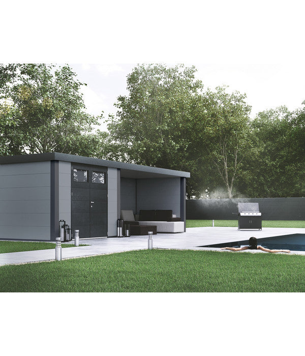  Wolff Finnhaus Metallgerätehaus Eleganto 3024, Inkl. Lounge Rechts, Ca. B602/H227/T258 Cm