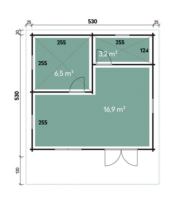  Wolff Finnhaus Gartenhaus Lappland 70-B XL, Inkl. Schlafboden, Ca. B580/H351/T670 Cm