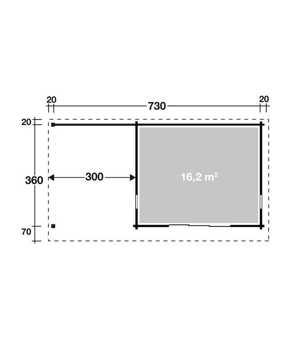  Wolff Finnhaus Gartenhaus Trondheim 70-D, Inkl. Lounge 300 Links, Ca. B770/H256/T450 Cm