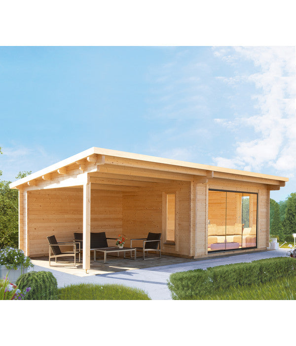  Wolff Finnhaus Gartenhaus Trondheim 70-D, Inkl. Lounge 300 Links, Ca. B770/H256/T450 Cm