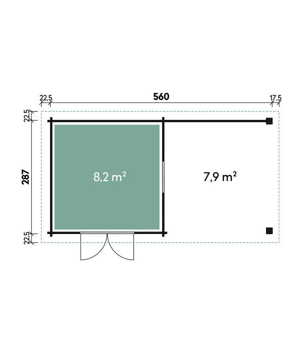  Wolff Finnhaus Gartenhaus WPC-Trend D+, Inkl. Lounge, Ca. B600/H251/T332 Cm