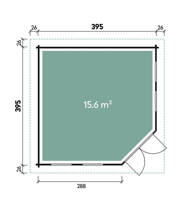 Wolff Finnhaus Gartenhaus Katrin 44-C, Ca. B447/H308/T447 Cm