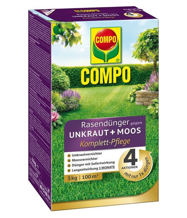  COMPO Floranid® Rasendünger Gegen Unkraut + Moos 4in1