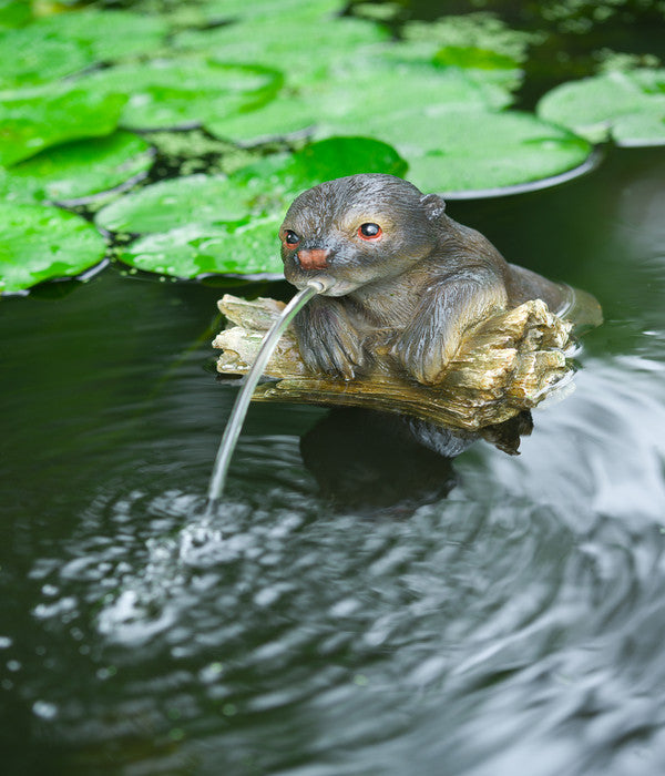  Ubbink Schwimmender Polyresin-Wasserspeier Otter, Ca. B21/H22/T19 Cm
