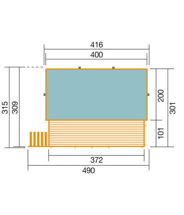  Weka Massivholzpool 595 Gr. 1, Ca. B490/H201/T315 Cm, Folie Sand/Mosaic