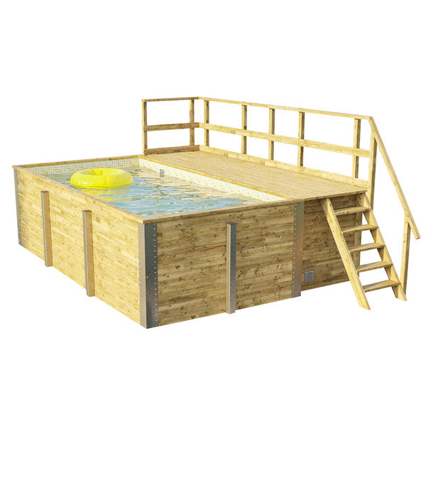  Weka Massivholzpool 595 Gr. 1, Ca. B490/H201/T315 Cm, Folie Sand/Mosaic