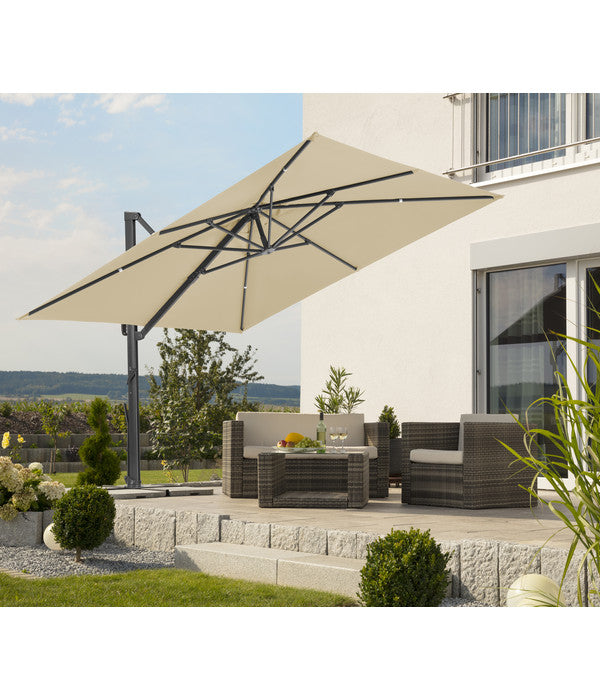  Schneider Ampelschirm Rhodos Smart, Quadratisch, Ca. B300/T300 Cm