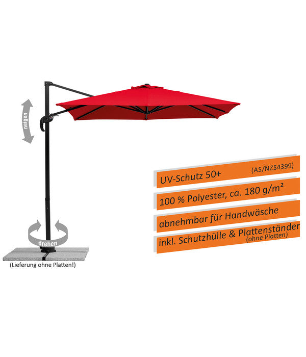  Schneider Ampelschirm Rhodos Junior, Quadratisch, Ca. B230/T230 Cm