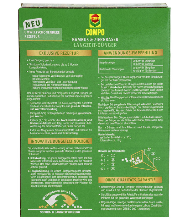  COMPO Bambus & Ziergräser Langzeit-Dünger, 850 G