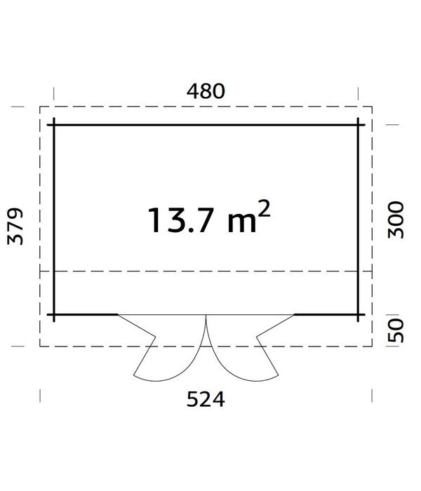  Palmako Gartenhaus Ines, Ca. B524/H249/T379 Cm