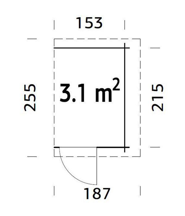  Palmako Anbauschuppen, Ca. B187/H183/T255 Cm