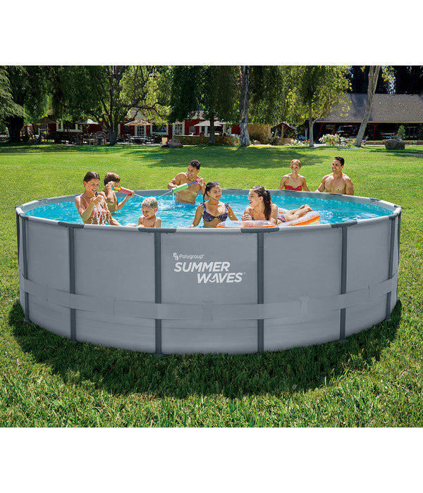  Summer Waves Frame Pool, Anthrazit, Rund